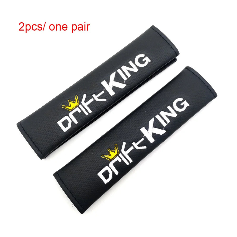 JDM Anime-Style Leather Seat Belt Shoulder Pads - Pair
