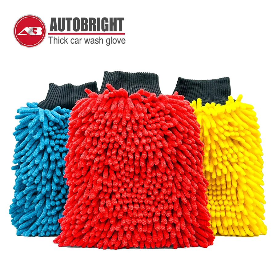Extra-Thick Chenille Car Wash Mitt, 28 x 20 cm