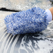 Blue Dual-Sided Microfiber Car Wash Mitt