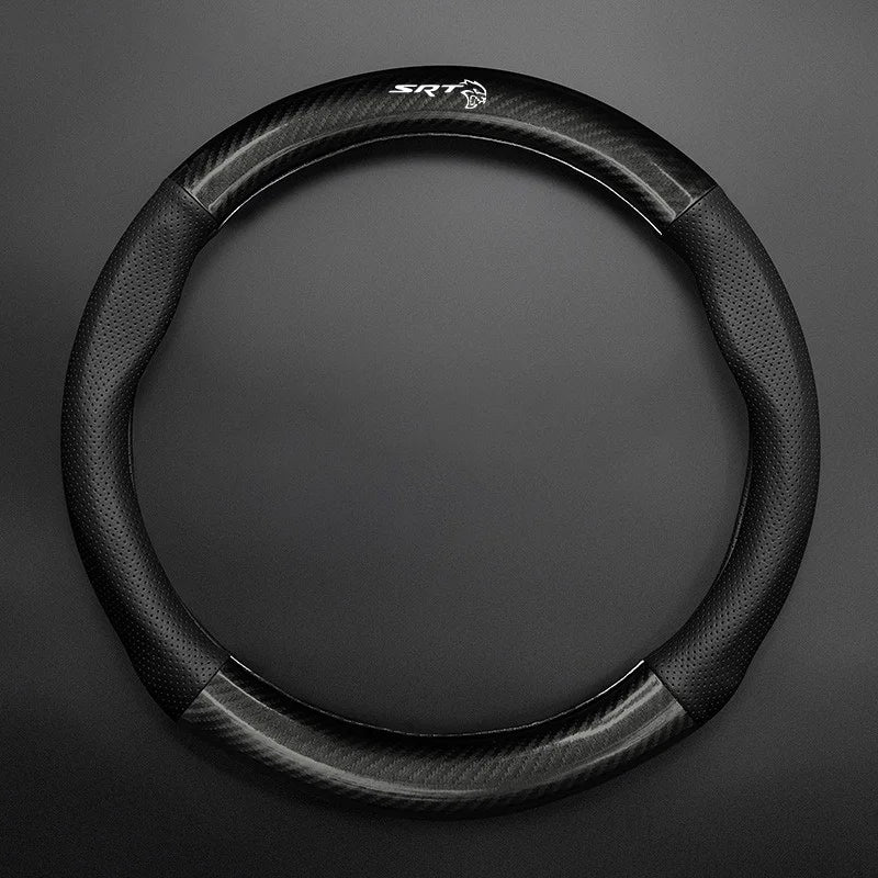 Breathable Nappa Leather Anti-Slip Steering Wheel Cover for Dodge Challenger, Charger, Dart & Ram 1500
