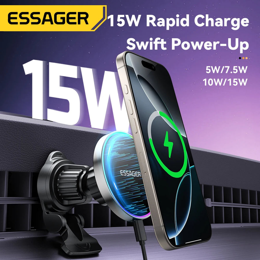 Essager 15W Wireless Charging Magnetic Car Phone Mount