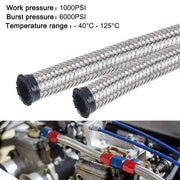 16FT AN10 Stainless Steel Braided CPE Oil Fuel Line Kit with 6-Piece Aluminum Alloy 0 45 90 Degree
