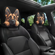 2-Piece Border Collie Sheepdog Print Universal Car Headrest Covers