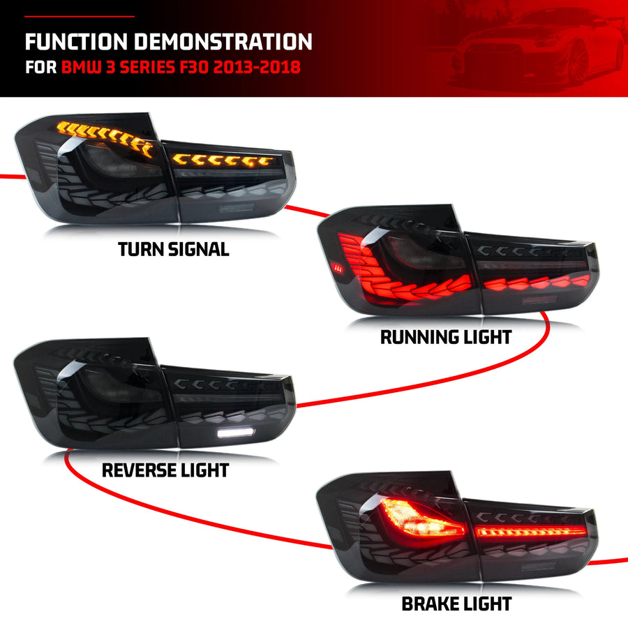 BMW 3 Series F30/F80 M3 GTS-Style LED Tail Light Pair – 2011–2018