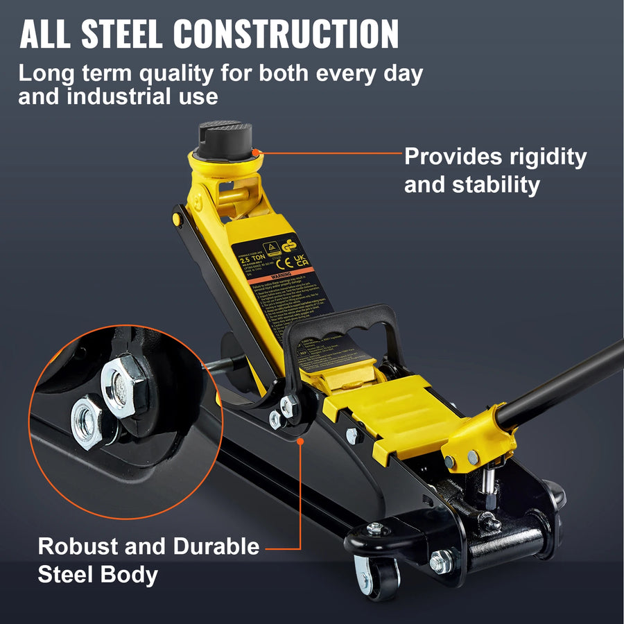 2.5-Ton Low-Profile Hydraulic Floor Jack with Quick-Lift Pump