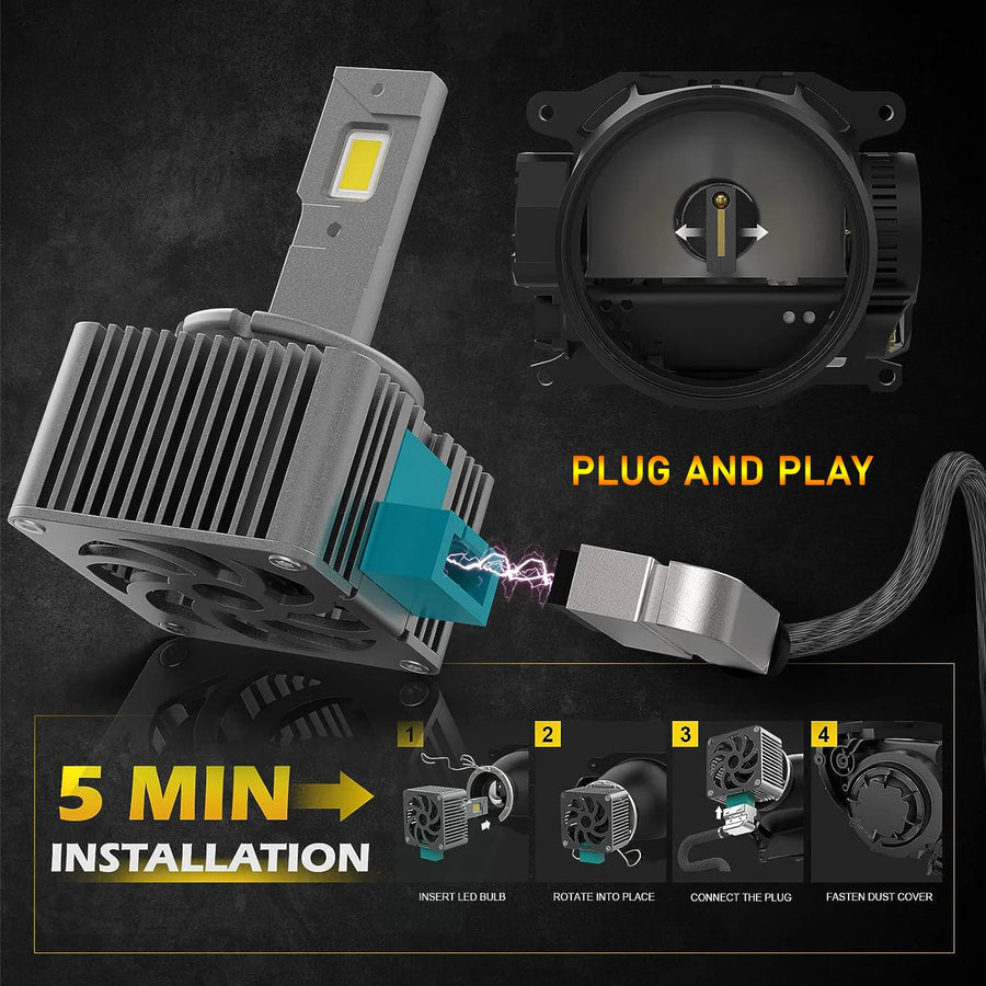 D1S/D2S/D3S/D4S/D5S/D8S LED Headlight Conversion Bulb – 6000K