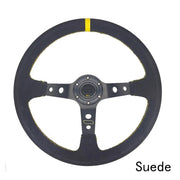 Universal 350mm Deep-dish Suede Sport Steering Wheel