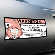 Anime Warning Vinyl Car Decal