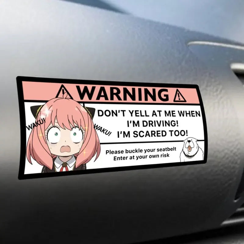 Anime Warning Vinyl Car Decal