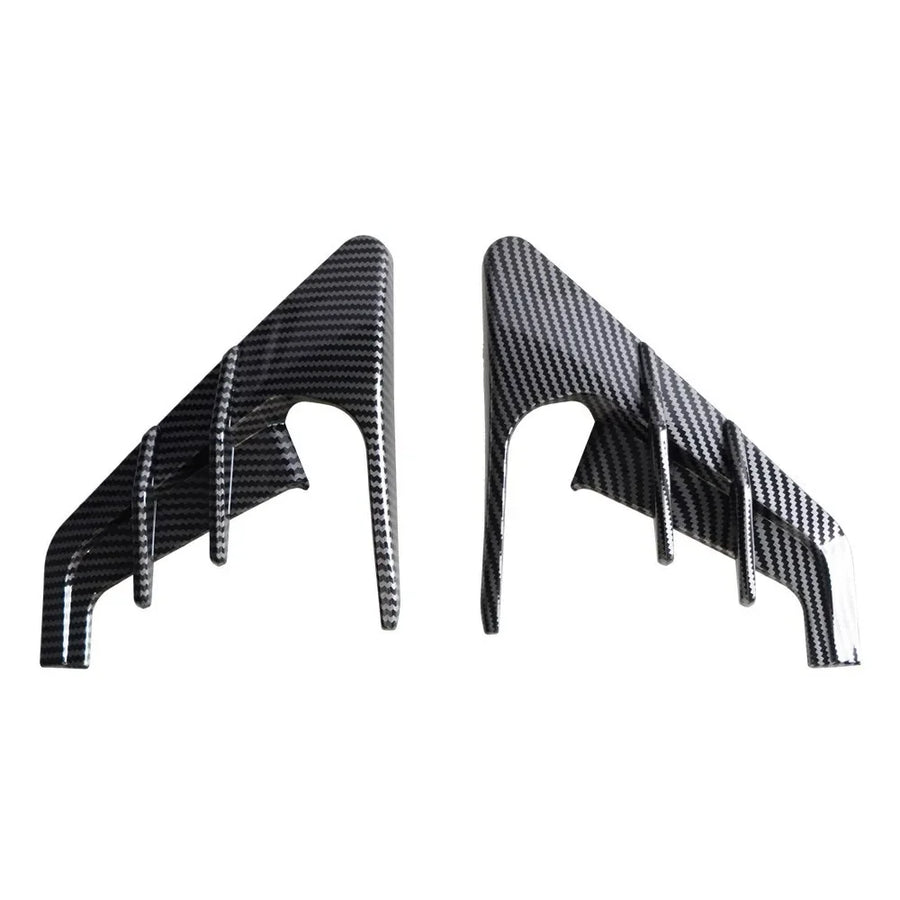 Bright Carbon Fiber Car Side Camera Flanks Covers Spoiler Decorative Protector Guards Dustproof DIY Kit