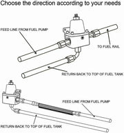 Universal Adjustable Fuel Pressure Regulator Kit 100psi Guage AN6 Fitting Black