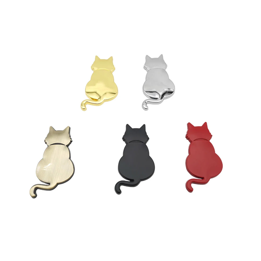 3D Cat Metal Vehicle Decal - 6.5 x 3.5 cm