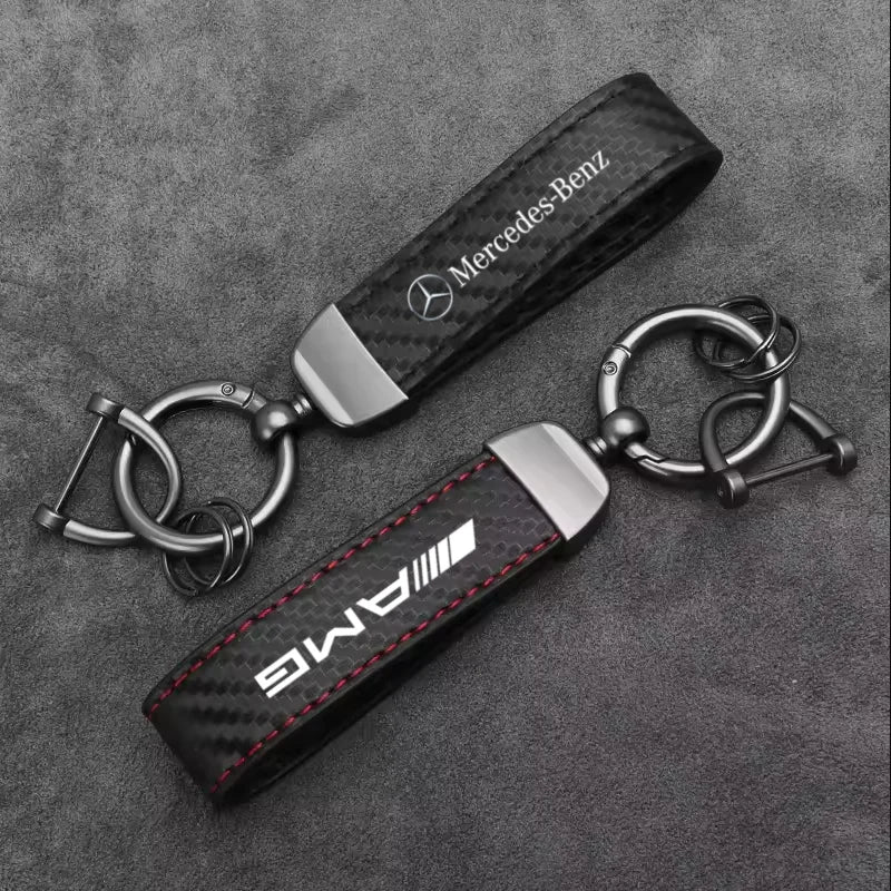 Leather Logo Keychain Pendant for Mercedes-Benz – Multiple Designs