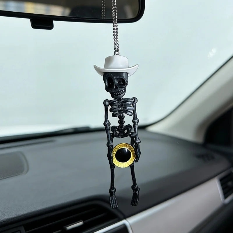 3D-Printed Skull Skeleton Hanging Car Ornament