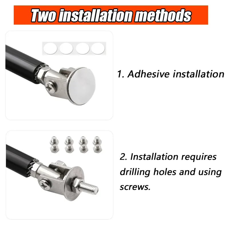 Aluminum Bumper Splitter Support Rod Kit for Toyota/Honda/Nissan/BMW/Audi/Hyundai/Kia