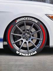 Bridgestone Tire Letter Stickers Set for 4 Wheels 3D Pvc Raised Tire Decals Waterproof Car Racing Tire Sidewall Decor