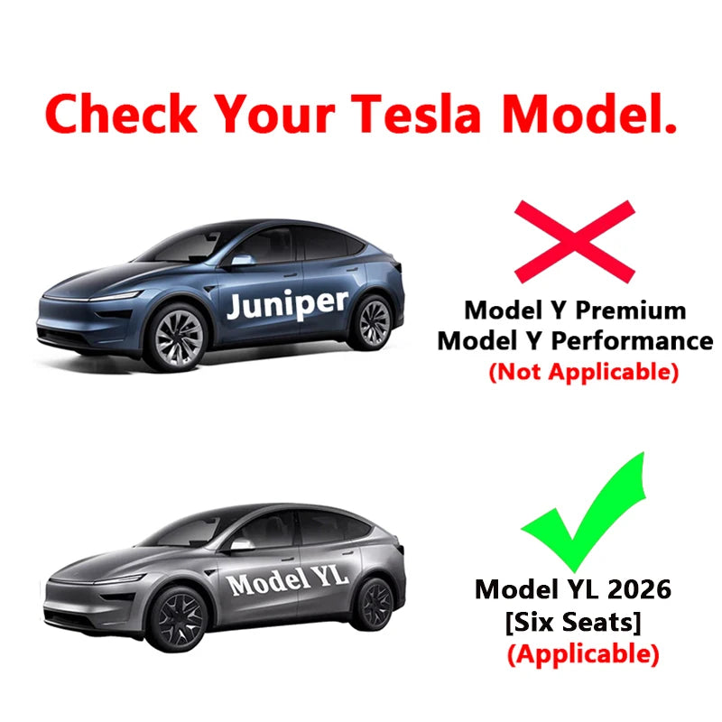 TPE All-Weather Floor Mats and Cargo Liner Set for Tesla Model YL Six Seat