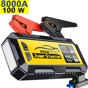 8000A 12V Car Jump Starter with 100W Power Delivery and 24,000mAh Power Bank