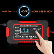 12V 6A Touchscreen Battery Charger with LCD and Pulse Repair Mode