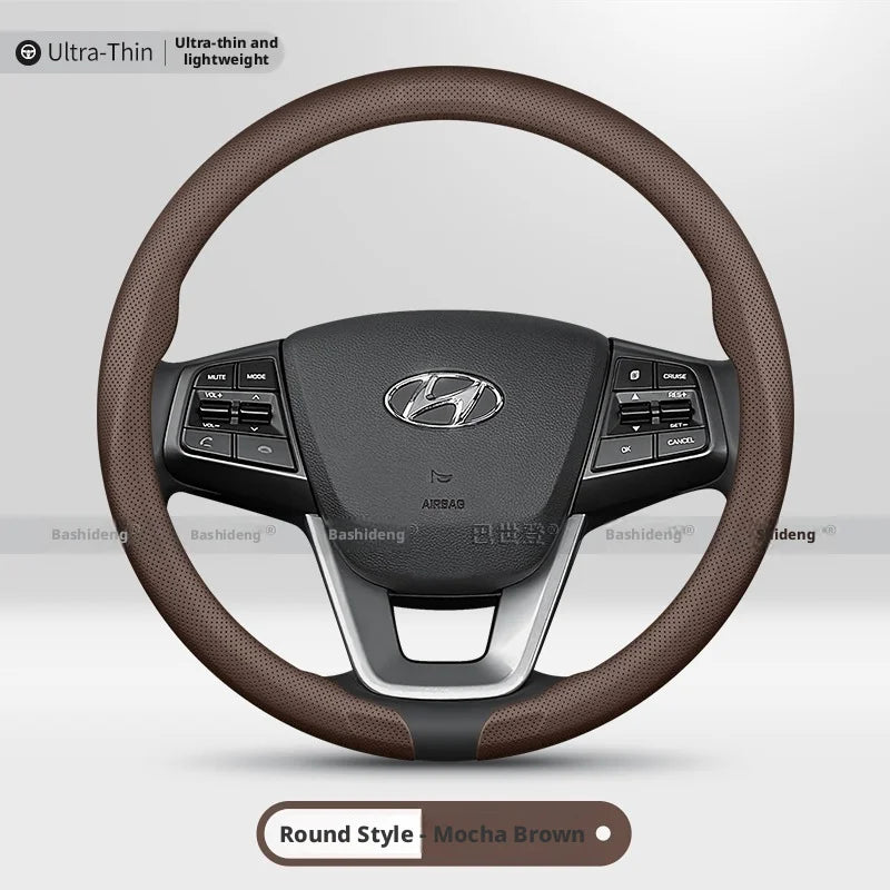 37-38CM Steering Wheel Cover for Hyundai Avante Grandeur Palisade Santa Fe Sonata