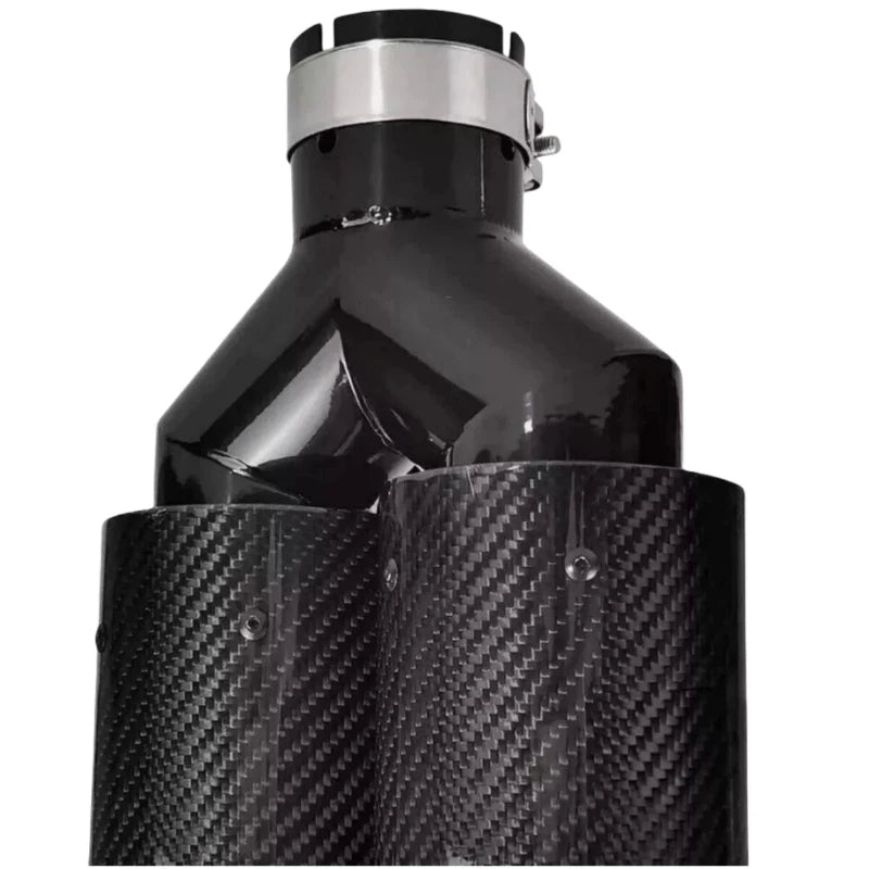 63 mm Inlet x 101 mm Outlet Carbon-Fiber Dual Exhaust Tip
