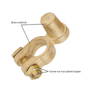 Brass Quick-Release Battery Terminal Clamps - Positive and Negative Pair