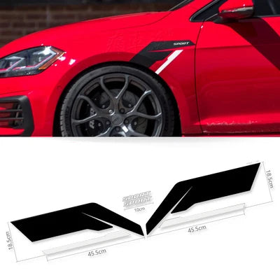 1-Piece Reflective Sport Side Fender Decal Set
