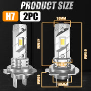 2-Piece H7 LED Headlight Bulb – 3000K/4300K/6000K, Compact