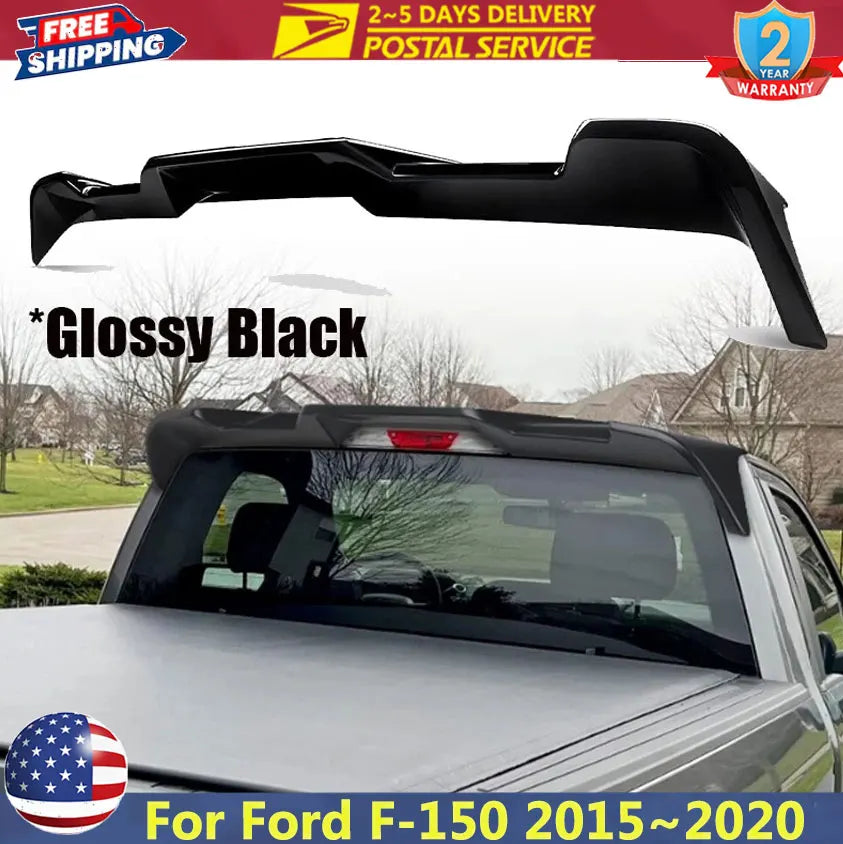 Gloss Black Cab Roof Spoiler for Ford F-150 2015-2020
