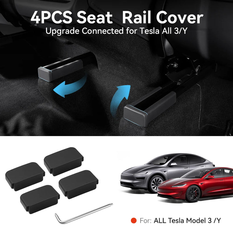 Seat Rail End Cover Set for Tesla Model 3/Y Highland and Juniper