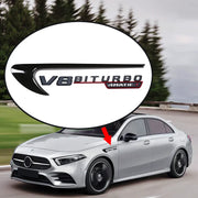V8 Biturbo 4MATIC Fender Emblem Badge for Mercedes-Benz