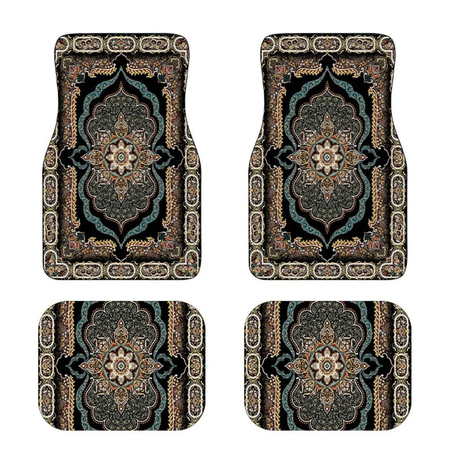 Bohemian-Style Universal Car Floor Mats – 4-Piece Set