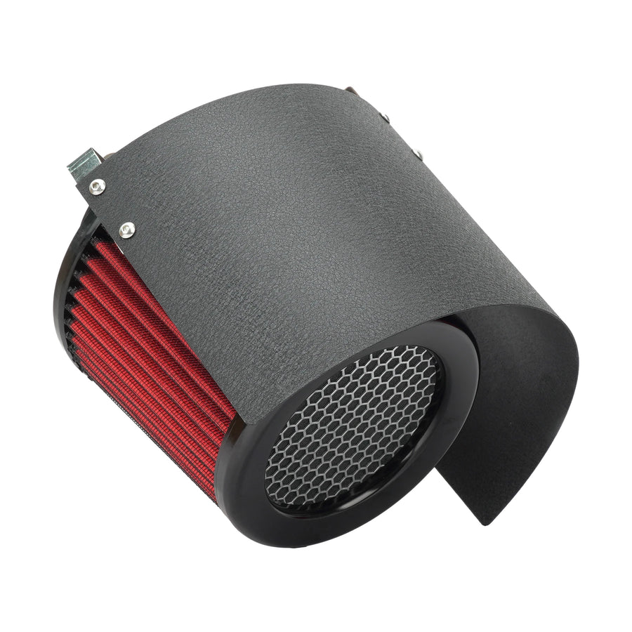 Universal High-Flow Cold Air Intake Filter with Stainless Steel Heat Shield