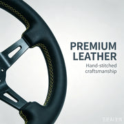 340 mm Deep-Dish Racing Steering Wheel – Leather or Suede