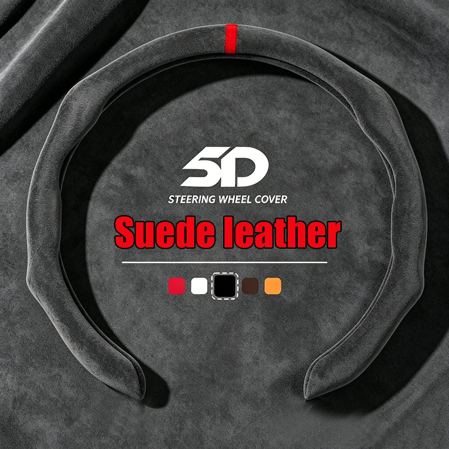 15-Inch Suede-Style Steering Wheel Cover – Multiple Colors