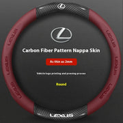 Suede Leather and Carbon Fiber-Look Steering Wheel Cover for Lexus Vehicles