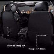 Black Faux-Leather 5-Seat Cover Set – Universal Fit