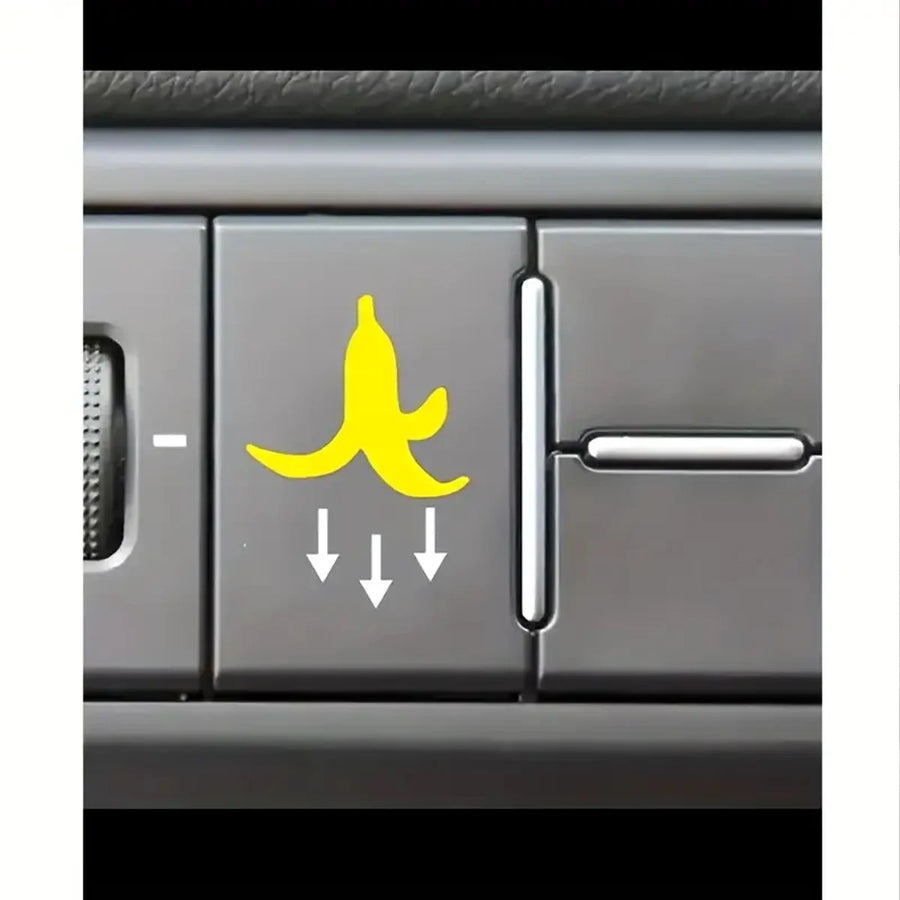 2-Piece Banana Peel Button Vinyl Car Decal Set