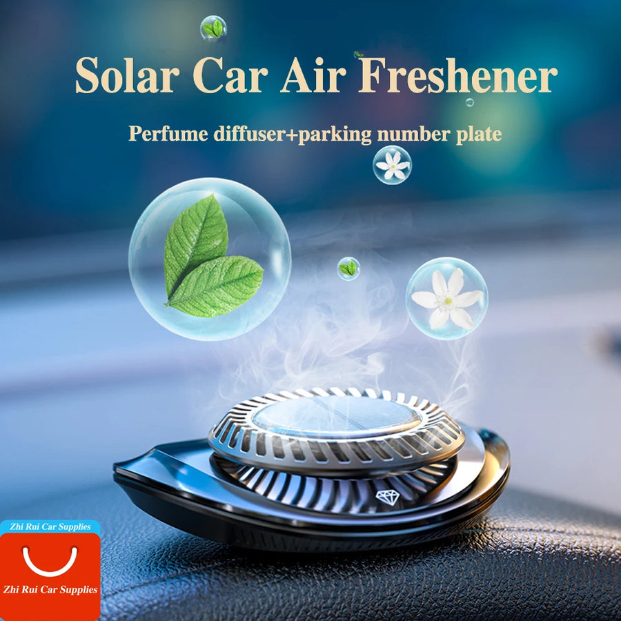 Solar-Powered Rotating Car Aroma Diffuser