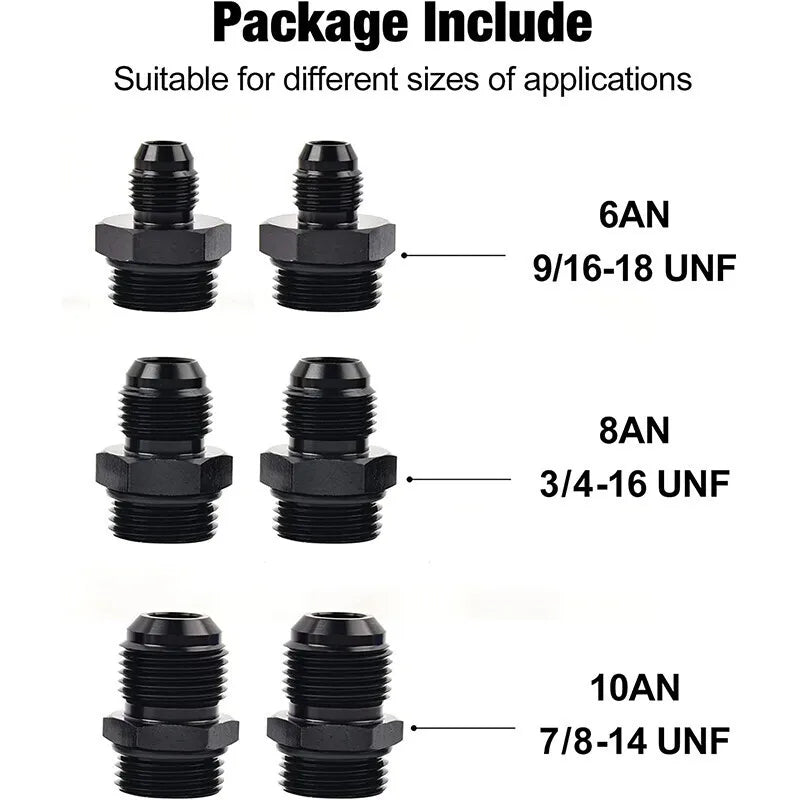 High Flow Inline Fuel Filter 100 Micron Cleanable 6AN 8AN 10AN Adapter Universal