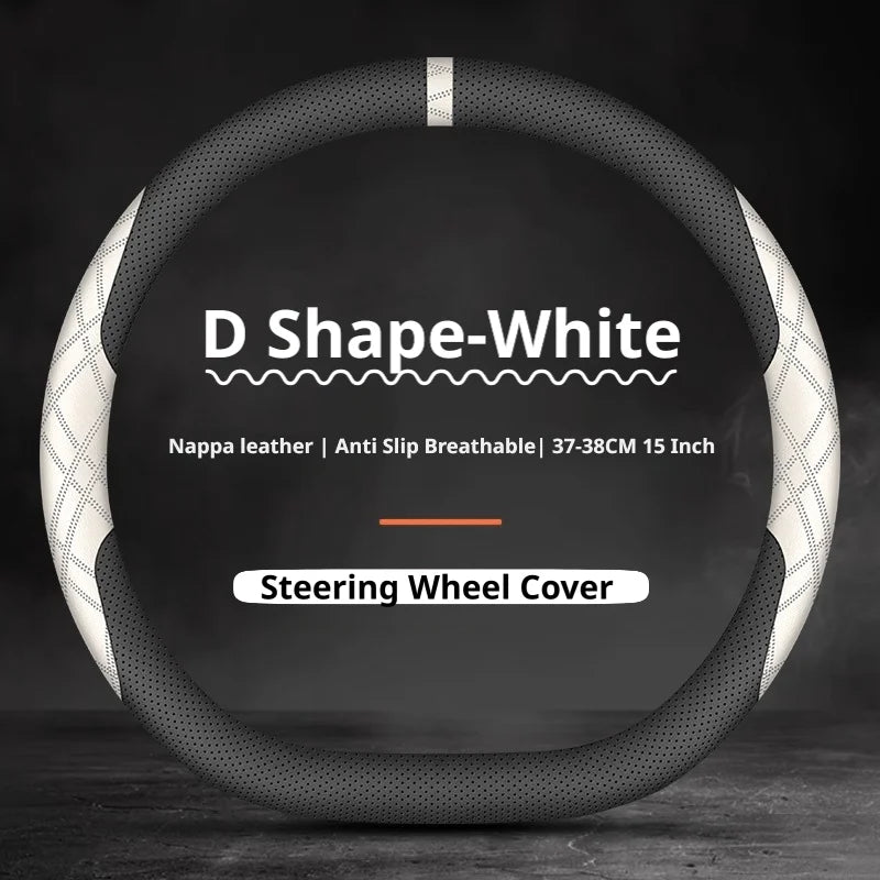 Nappa Steering Wheel Cover for Hyundai Elantra Tucson Creta Santa Fe Sonata Palisade