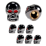 4-Piece Skull Tire Valve Cap Set with Copper Cores