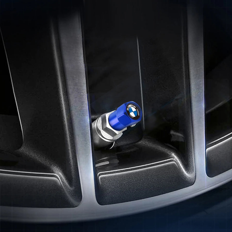 4-Piece M Style Metal Tire Valve Stem Caps for BMW Vehicles