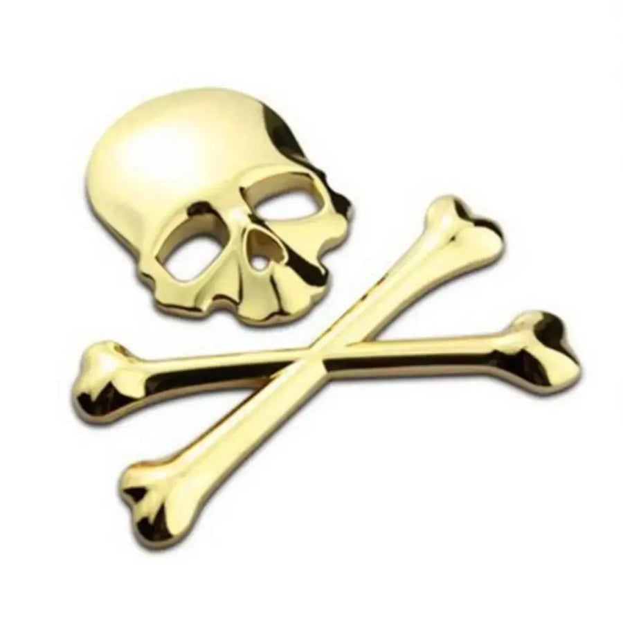 3D Metal Skull Skeleton Crossbones Car Motorcycle Sticker Truck Label Emblem Badge Decal Logo Car Styling
