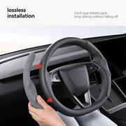 Leather Steering Wheel Cover for Tesla Model 3/Y Highland and Juniper