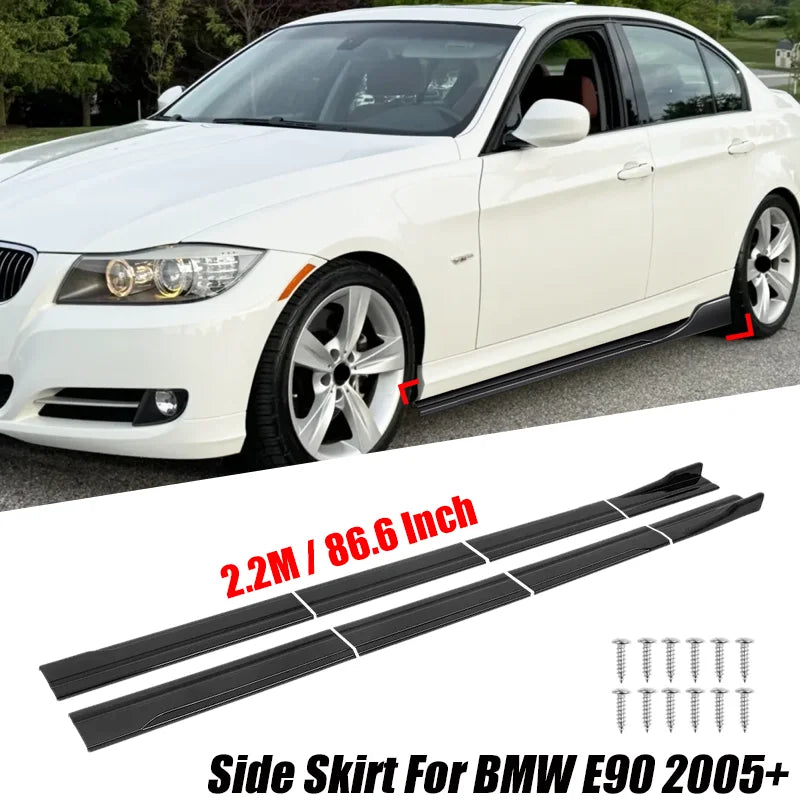8-Piece 86.6-Inch Side Skirt Extension Kit for BMW 2005-2020