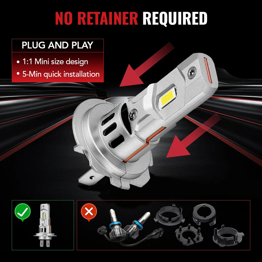 H7 Headlight Bulb Pair – 80W – 6500K