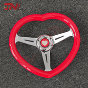 Yellow Heart Shape Racing Sports Car Steering Wheel JDM Style Aftermarket Steering Wheel