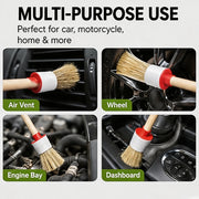 5-Piece Wooden Handle Boar Bristle Detailing Brush Set