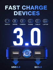 2000A 12V Car Jump Starter with Wireless Charging